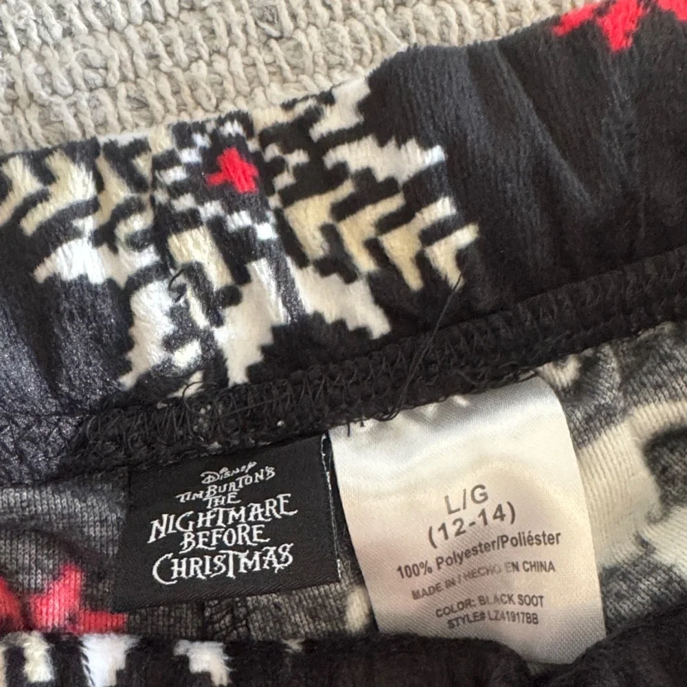 Disney Black and White and Red Snowflake Nightmare Before Christmas Pajama Pants